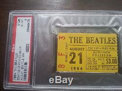 RARE PSA Graded 1964 BEATLES concert full ticket stub Seattle Coliseum EX MINT