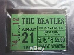 RARE PSA Graded 1964 BEATLES concert full ticket stub Seattle Coliseum NR MINT