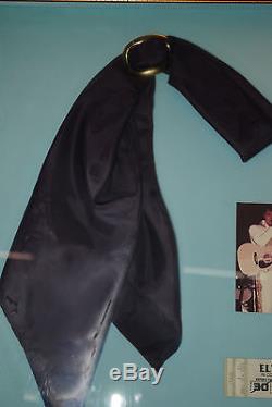 RARE Purple Elvis Presley's personal Scarf framed with concert photo ticket stub