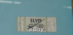 RARE Purple Elvis Presley's personal Scarf framed with concert photo ticket stub
