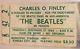 Rare The Beatles 1964 Concert Ticket Stub Kansas City Mo Finley (psa Dna)