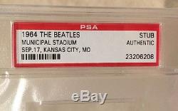 RARE The BEATLES 1964 Concert TICKET STUB Kansas City MO Finley (PSA DNA)