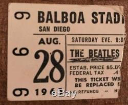 RARE The Beatles San Diego CONCERT TICKET STUB 1965 Balboa Stadium