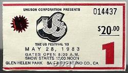 RARE US Festival 1983 Concert Ticket Stub, Day 1, Saturday May 28, 1983