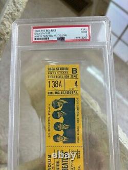 RARE VINTAGE 1965 BEATLES SHEA STADIUM CONCERT FULL TICKET POP 1 of 9