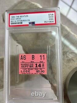 RARE VINTAGE BEATLES 1964 PITTSBURGH CONCERT TICKET STUB PSA 2MK(Good)! 