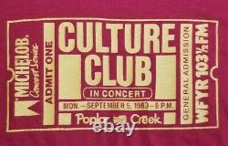 RARE Vintage 1983 CULTURE CLUB in Concert Ticket Stub Red T Shirt S/M B4
