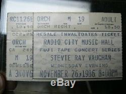 RARE Vtg RADIO CITY NY November 26, 1986 STEVIE RAY VAUGAN Concert Ticket Stub