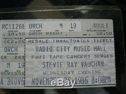 RARE Vtg RADIO CITY NY November 26, 1986 STEVIE RAY VAUGAN Concert Ticket Stub