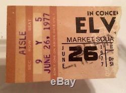RAREST Elvis Presley June 26th 1977 LAST Concert ticket Stub Market Square Arena