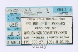 RED HOT CHILI PEPPERS PEARL JAM NIRVANA LOS ANGELES CONCERT TICKET STUB Dec 1991