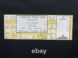 REM Concert Ticket Stub November 20 1986 Civic Auditorium Jacksonville Unused