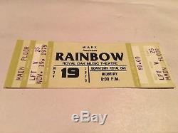 RITCHIE BLACKMORES RAINBOW Concert Ticket Stub UNUSED November 19, 1979 MICHIGAN