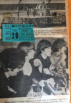 ROCK CONCERT TICKET STUB- THE BEATLES @ COMISKY PARK August 20, 1965 VG