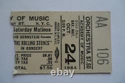 ROLLING STONES 1964 Original CONCERT TICKET STUB Academy of Music, NYC EX