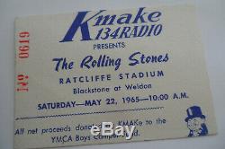 ROLLING STONES 1965 CONCERT TICKET STUB Ratcliffe Stadium, Fresno