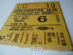 ROLLING STONES 1965 Original CONCERT TICKET STUB Academy of Music, NYC EX