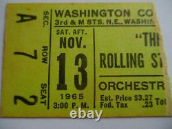 ROLLING STONES 1965 Original CONCERT TICKET STUB Washington DC EX+