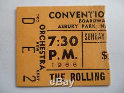 ROLLING STONES 1966 Original CONCERT TICKET STUB Asbury Park EX