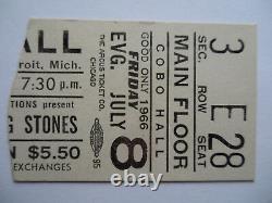 ROLLING STONES 1966 Original CONCERT TICKET STUB Detroit EX+