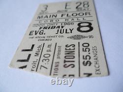 ROLLING STONES 1966 Original CONCERT TICKET STUB Detroit EX+