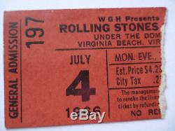 ROLLING STONES 1966 Original CONCERT TICKET STUB Virginia Beach EX(-)