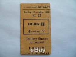 ROLLING STONES 1970 CONCERT TICKET STUB Let it Bleed Tour Denmark EX