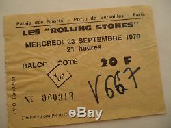ROLLING STONES 1970 CONCERT TICKET STUB Let it Bleed Tour Paris, France