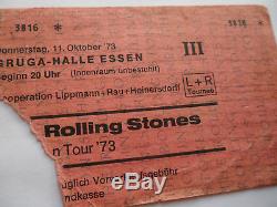 ROLLING STONES 1973 CONCERT TICKET STUB Ghost Heads Soup Tour Germany VG++