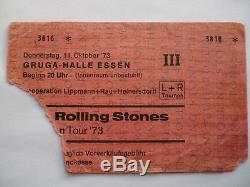 ROLLING STONES 1973 CONCERT TICKET STUB Ghost Heads Soup Tour Germany VG++