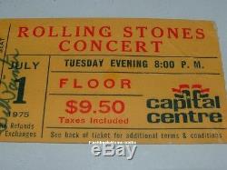 ROLLING STONES 1975 Concert Ticket Stub CAPITAL CENTRE LANDOVER Mega Rare D. C