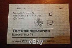 ROLLING STONES 9-30-1973 Concert Ticket Stub West Germany 9/30/73 2nd Show