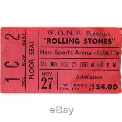 ROLLING STONES Concert Ticket Stub DAYTON OH 11/27/65 HARA SPORTS ARENA MATINEE