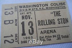 ROLLING STONES Original 1965 CONCERT Ticket STUB