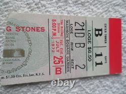 ROLLING STONES Original 1972 CONCERT TICKET STUB Exile Main Street Tour NYC