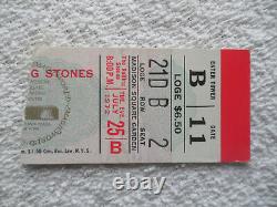 ROLLING STONES Original 1972 CONCERT TICKET STUB Exile Main Street Tour NYC