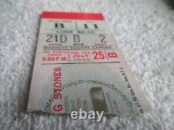 ROLLING STONES Original 1972 CONCERT TICKET STUB Exile Main Street Tour NYC