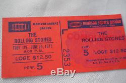 ROLLING STONES Original 1975 CONCERT TICKET STUB Madison Square Garden NM