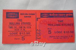 ROLLING STONES Original 1975 CONCERT TICKET STUB Madison Square Garden NM