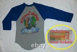 ROLLING STONES Tshirt 1981 TOUR PHILADELPHIA Ticket Stub ROCK CONCERT Openig Nit