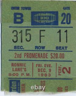 RONNIE LANE 1983 Concert Ticket Stub ERIC CLAPTON Jimmy Page Madison Sq. Garden