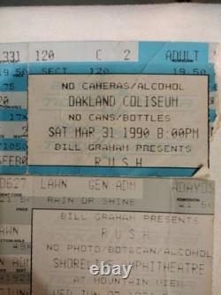 RUSH Concert Ticket Stubs Lot of 4. 1990,1992 Ca. &Nv