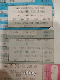 RUSH Concert Ticket Stubs Lot of 4. 1990,1992 Ca. &Nv