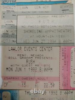 RUSH Concert Ticket Stubs Lot of 4. 1990,1992 Ca. &Nv