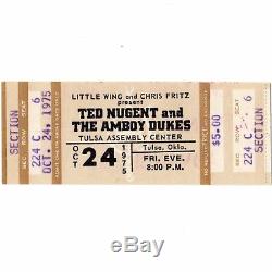 RUSH & TED NUGENT & HEAD EAST Concert Ticket Stub 10/24/75 TULSA CARESS OF STEEL