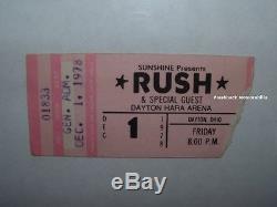 RUSH / U. F. O. 1978 Concert Ticket Stub DAYTON OHIO HARA ARENA Mega Rare