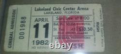 RUSH Ultra RARE April 11 1982 FL Concert Ticket Stub A Lot + Geddy Lee L@@K FS