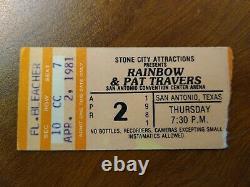 Rainbow Concert Ticket Stub 1981