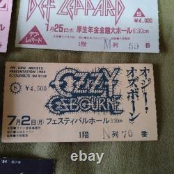 Rainbow Deep Purple Journey Ozzy Def Leppard Japan Concert Ticket Stubs 1983-85