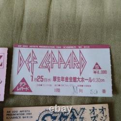 Rainbow Deep Purple Journey Ozzy Def Leppard Japan Concert Ticket Stubs 1983-85